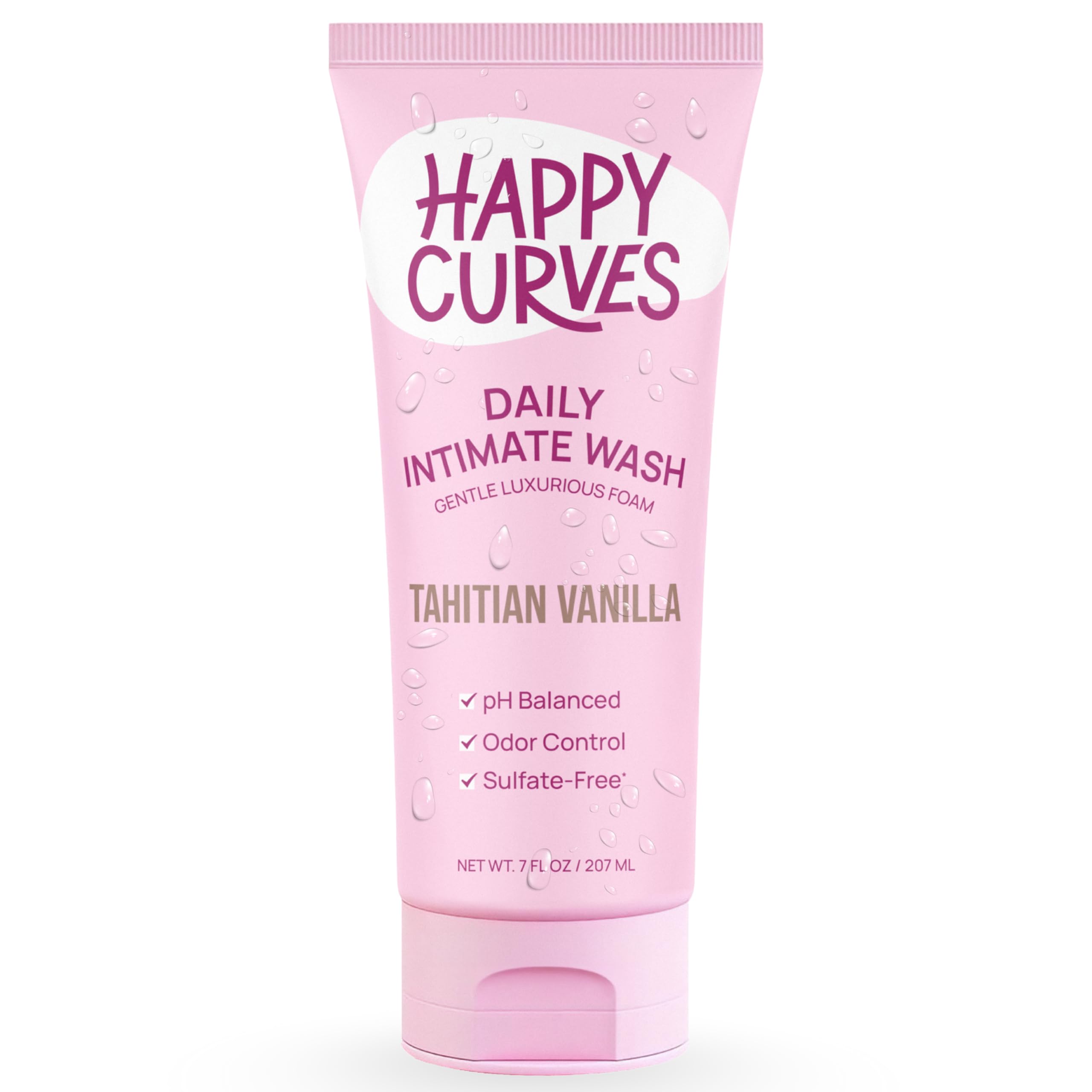 HAPPY CURVES Feminine Wash - pH Balanced Cleanser with Aloe Vitamin E - Sulfate-Free Paraben-Free Intimate Care for