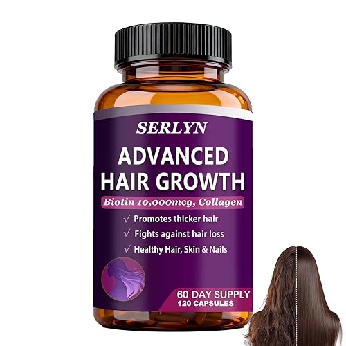 Serlyn Vitaminas para el crecimiento del cabello  Fórmula botánica de apoyo capilar para un cabello más grueso y de aspecto más completo  Nutre las
