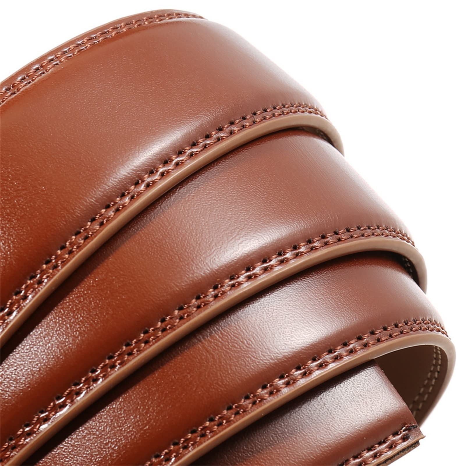 Cintura, 3,1 cm Larghezza Cinture in Vera Pelle for Uomo Fashion Cowskin Strap Maschio Luxury Belt (Belt Length : 110, Color : Dark Brown 1)