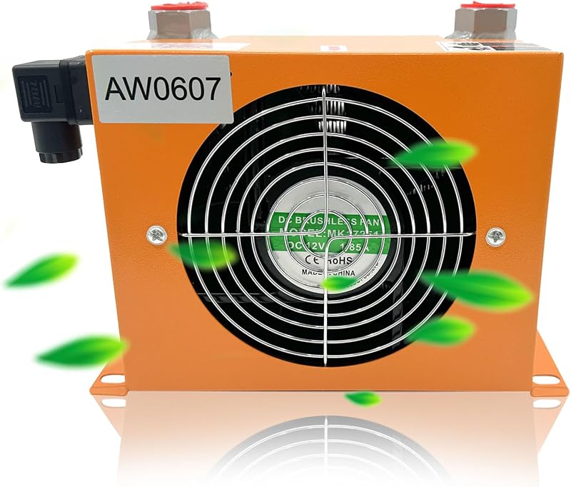 Radiador de óleo hidráulico CHAOHAI AJ0607T-CA 12 V 48 W com ventilador – 20 L/min