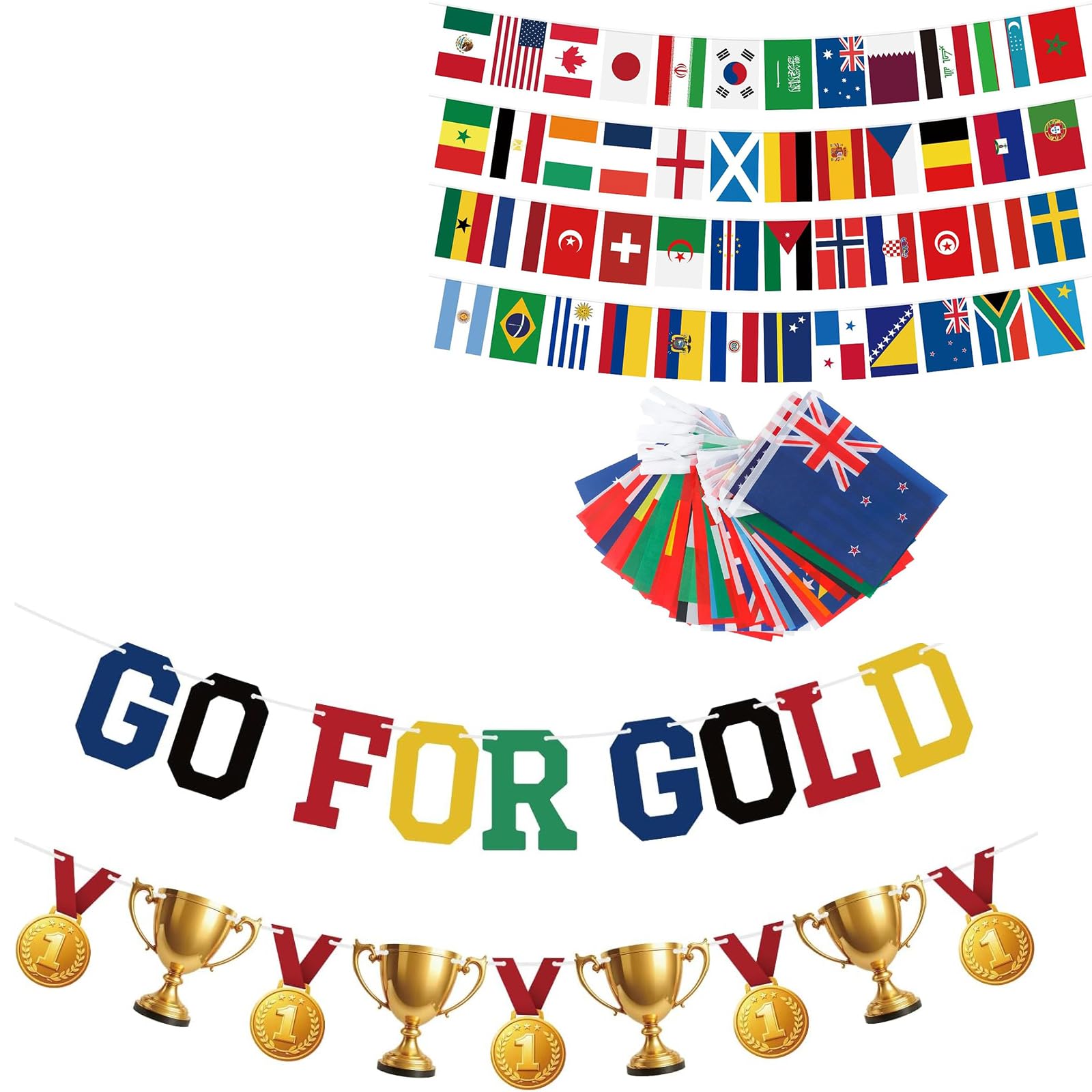 Coupe du monde football : animez vos soirées avec la bannière 48 drapeaux du monde G2PLUS