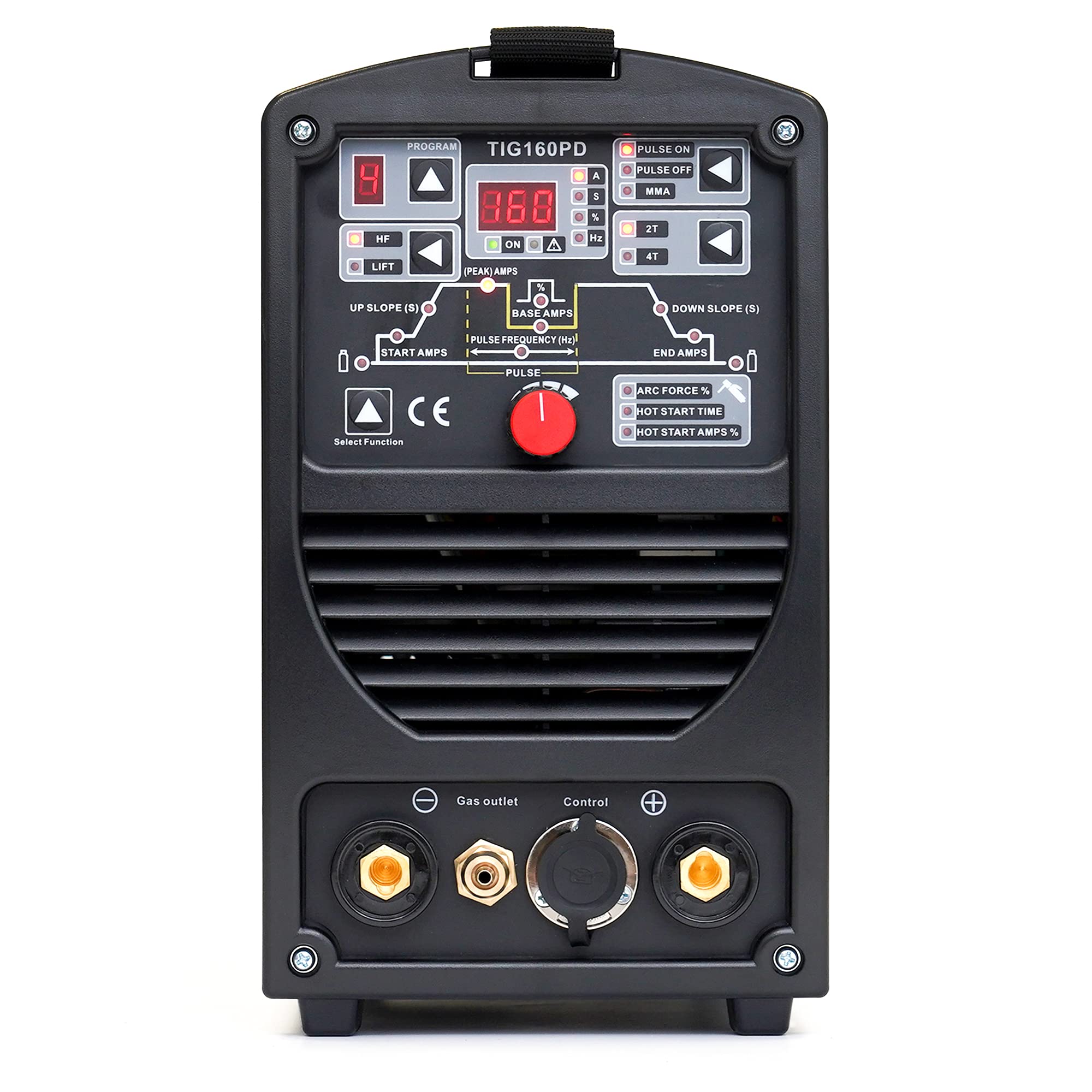 IPOTOOLS Spawarka TIG WIG 160PD – spawarka TIG WIG 160 A, w pełni cyfrowa spawarka inwertorowa z zapłonem HF, funkcją pulsu, MMA, IGBT, mikroprocesor 32-bitowy, 7 lat gwarancji