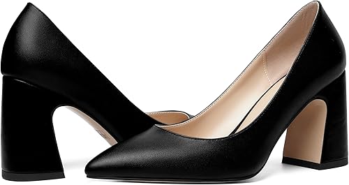 Miniatura 6 de ROSERWISH Zapatos de tacón alto para mujer, sexy, elegante, puntiagudo, sin cordones, mate, para boda, de 3.5 pulgadas