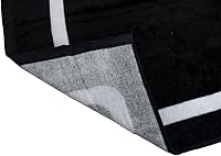 Vista 3 de Toalla de playa de terciopelo de algodón reservado en blanco y negro, 30 x 60 pulgadas.