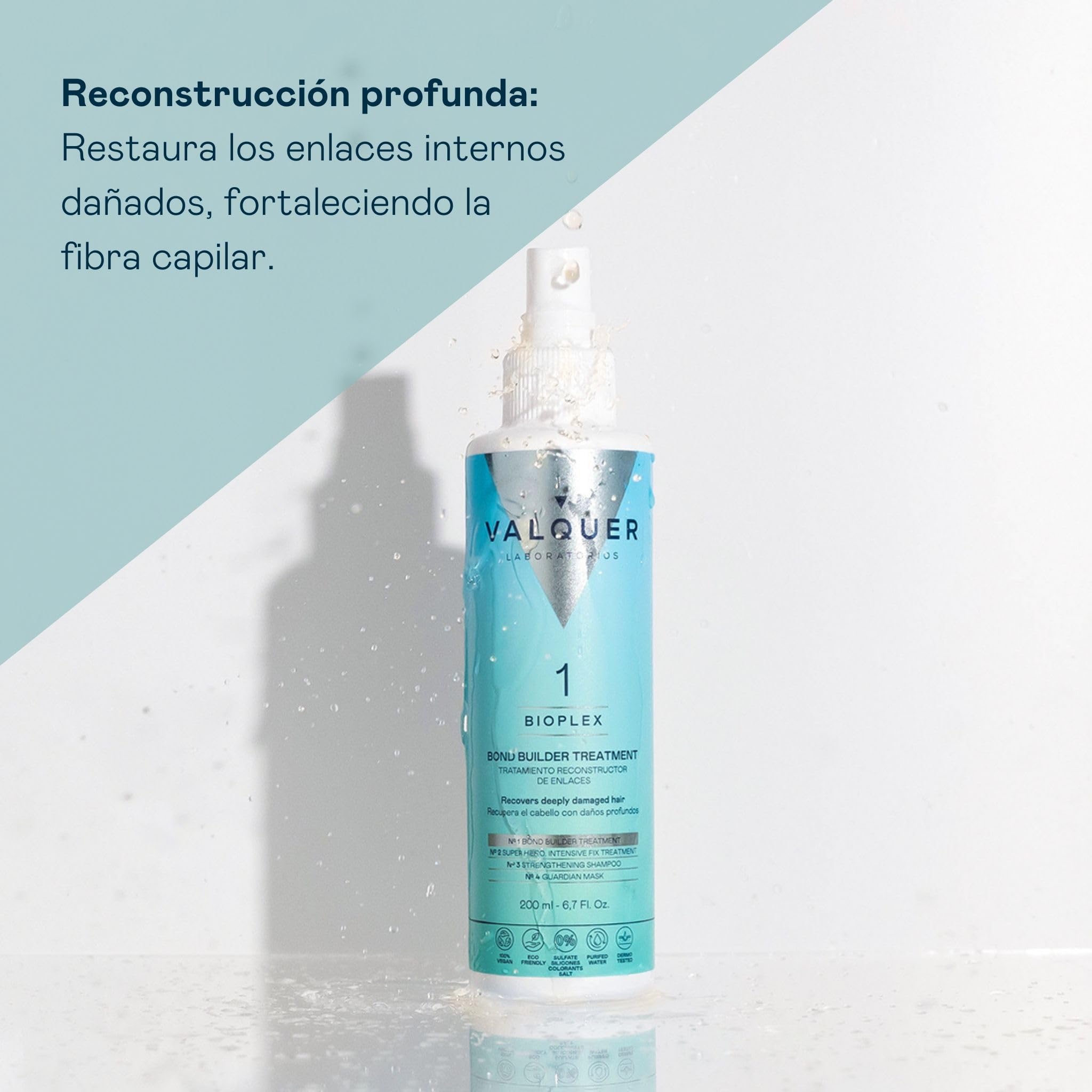 Valquer Bioplex Pack No1 Reconstructor de Enlaces + No2 Tratamiento Intensivo. Reparador Capilar y Protector. Reparación Intensiva y Profunda del Cabello Dañado, Seco y Teñido. Vegano. 200 + 200 ml