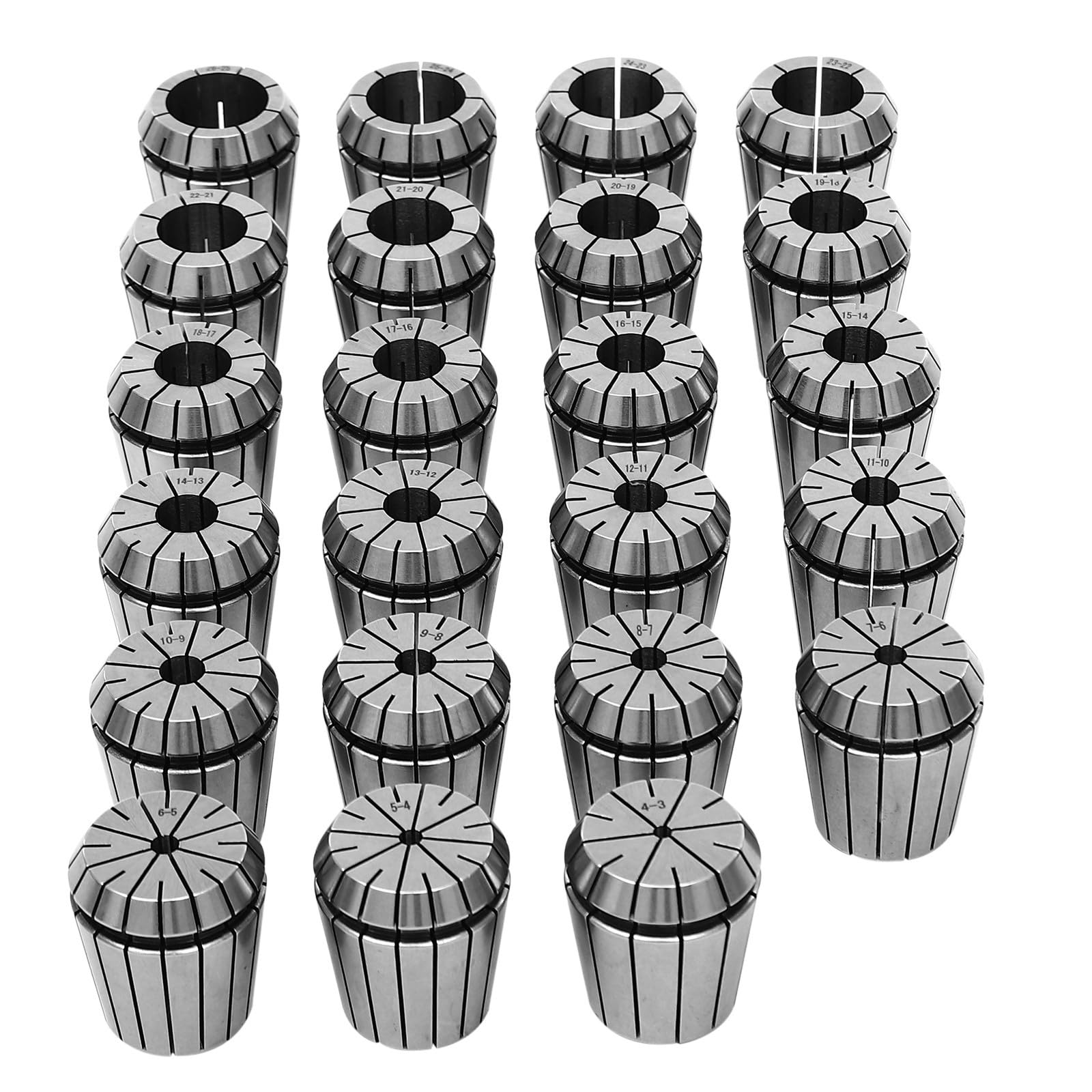 Spannzange Spannzangenfutter Werkzeugaufnahme Frässpindel Schaft MK3 ER40 Collet Set 23 teilig mit Spannbereich 4 bis 26 mm geeignet für CNC Fräsmaschinen
