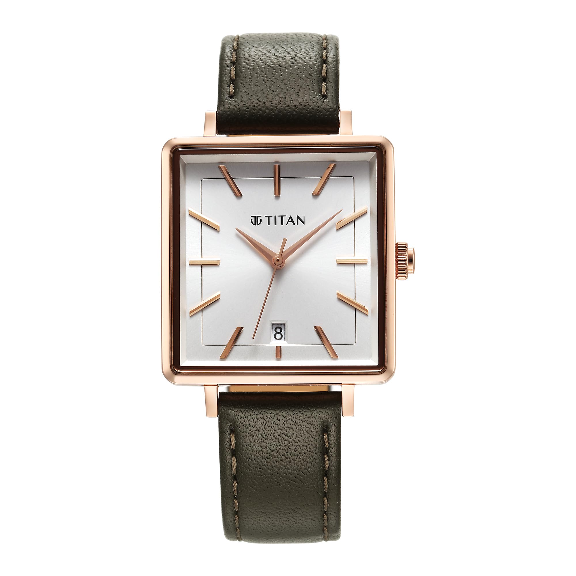 Titan Minimalists Quartz Analog with Date Silver Dial Black Leather Strap Watch for Women-NS94205WL02 (B0CCS4QVRS) Amazon Price History, Amazon Price Tracker