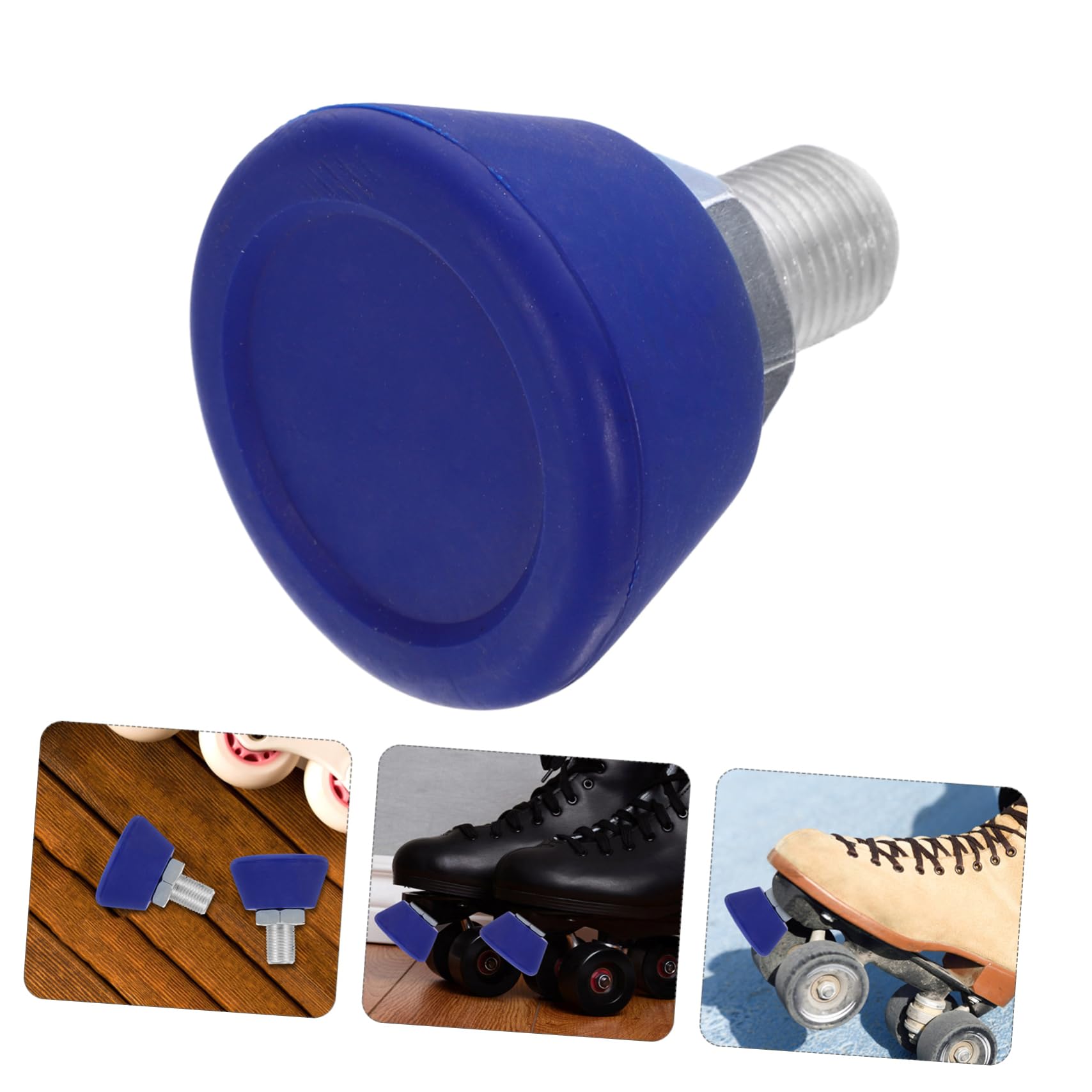 KOMBIUDA Roller Skate Toe Stopper 5/8 Inch Bolt Adjustable Rubber Black