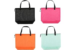 Kids Mesh Jelly Tote Bag, Cute 4-Pack Reusable Mesh Tote Pool Bags...