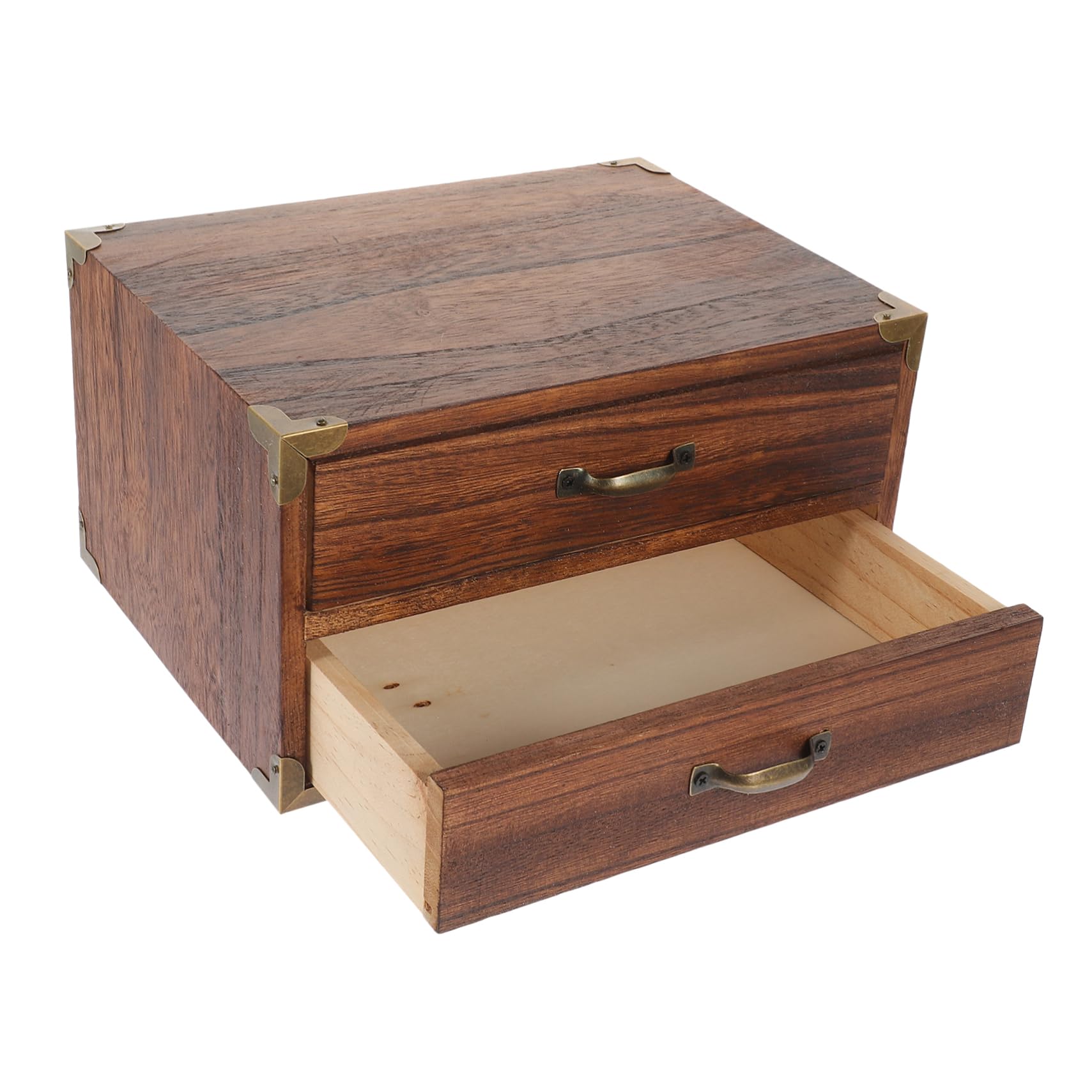 Ipetboom Organizador de Escritorio de Madera con Cajones Caja de Almacenamiento Vintage para Oficina y Hogar Cajonera de Cajones para de Oficina y Artículos Pequeños