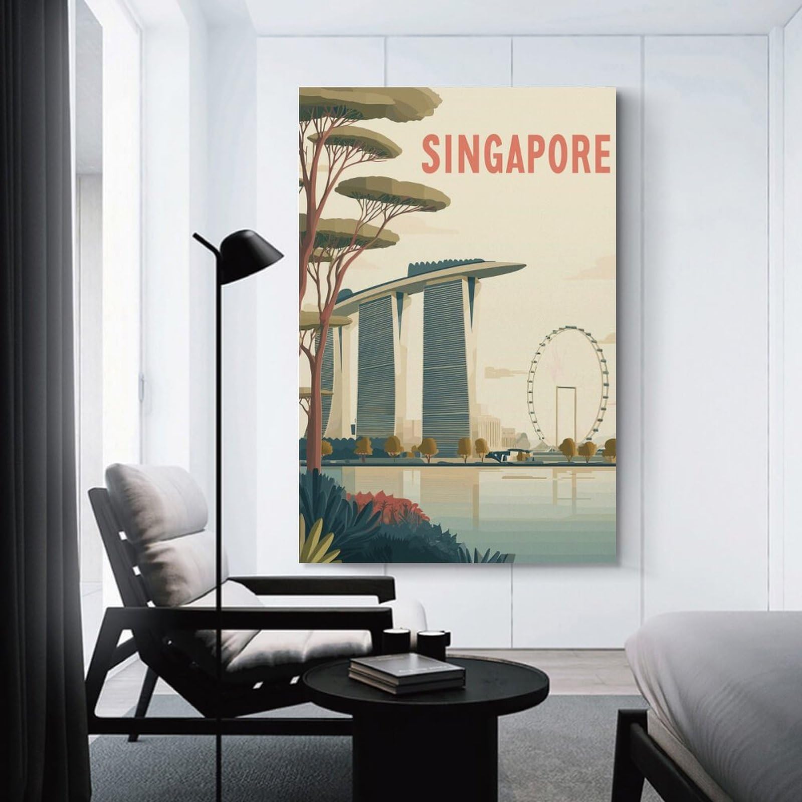 Junmoney Singapore Travel (3) Canvas Art Print, 16x24inch(40x60cm), for Bedrooms, Workspaces And Everyday Interiors, A Flexible Wall Accent for Shared Spaces