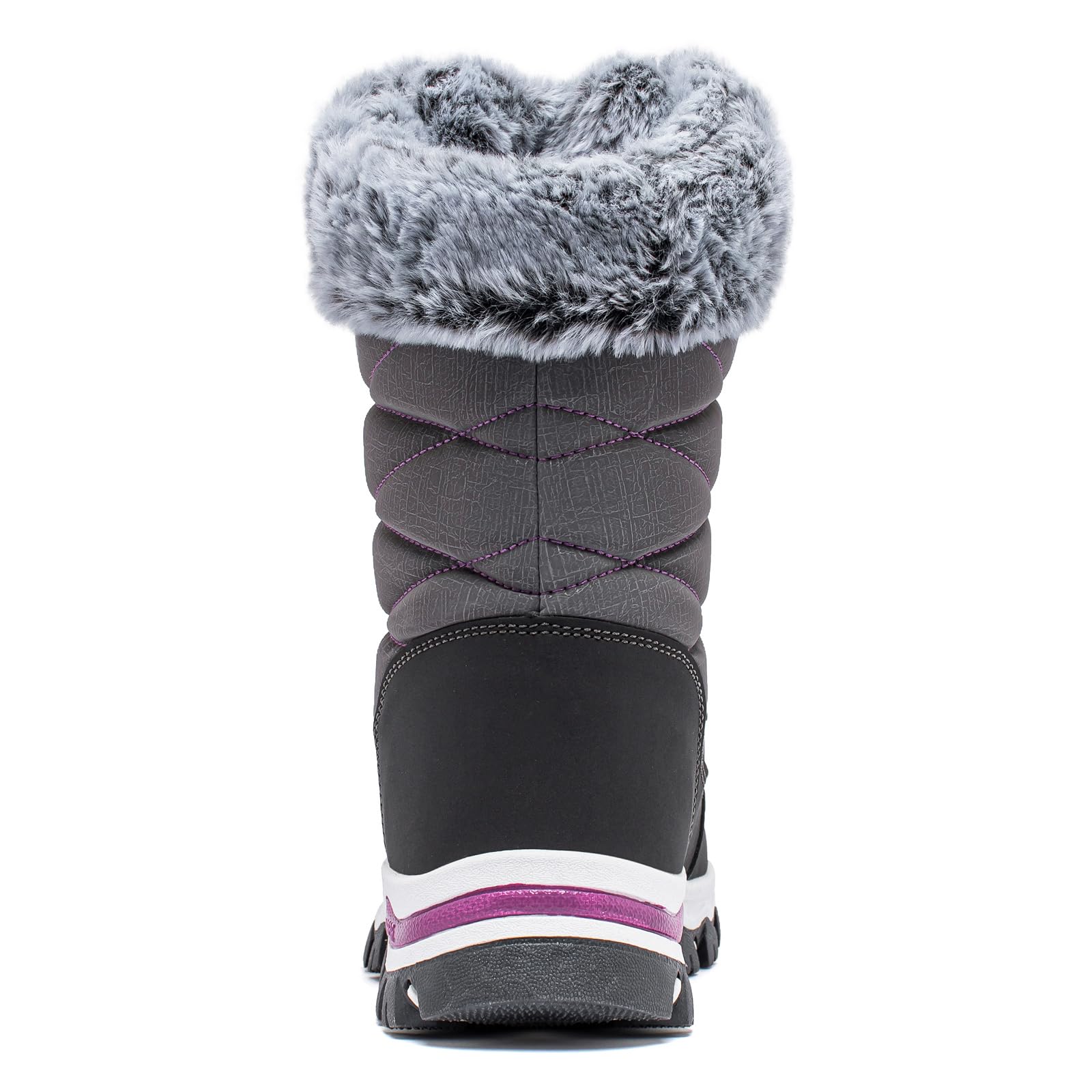 HOBIBEAR Botas de nieve para niños, impermeables, cálidas, de piel sintética, forradas