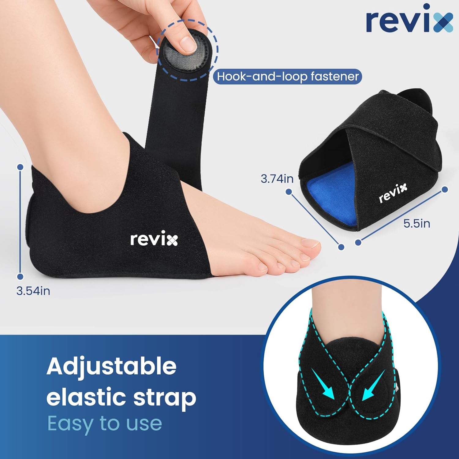 REVIX Heel Ice Pack Wrap, Reusable Hot & Cold Therapy Gel Pack for Heel Spurs, Targeted Relief for Heels and Foot Discomfort (Not for Ankle) - Image 6