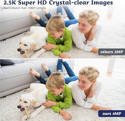 Miniatura 2 de Uniter Cámara de seguridad 2K inalámbrica para exteriores, alimentada por batería, cámara exterior WiFi de 2.4 GHz para puerta delanteragaraje, IP66