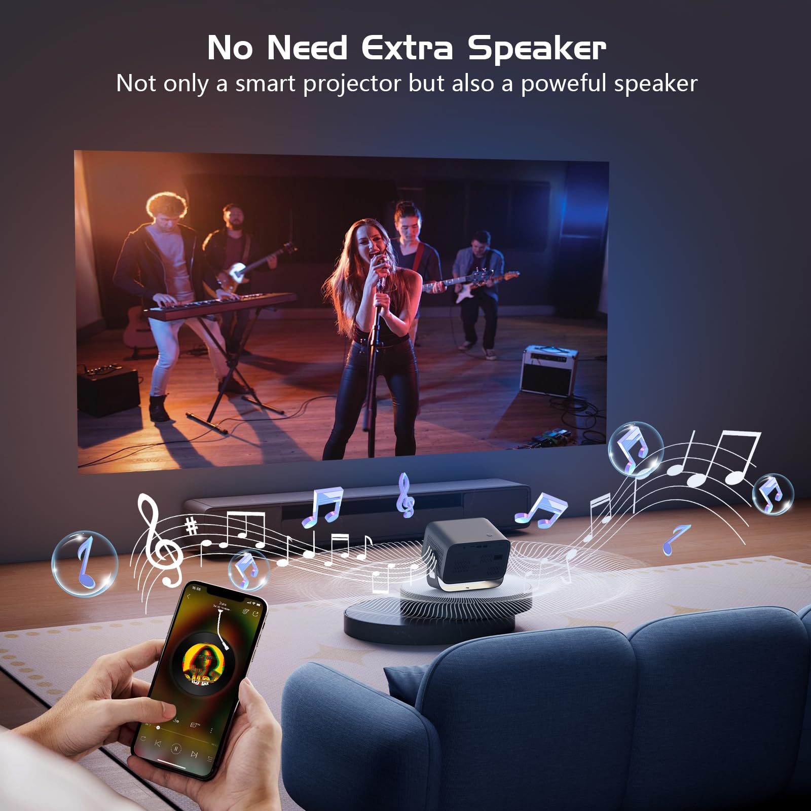 Licencia de Netflix Mini proyector inteligente 320ANSI nativo 1080P