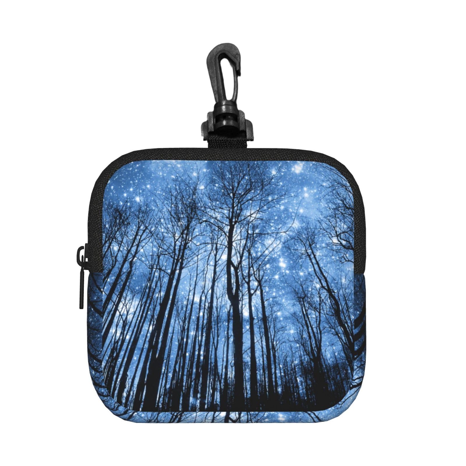 Ercgad Unisex Black Night Sky Print Square Storage Bag Travel Toiletry Cosmetic Organizer Pouch Lightweight Reusable