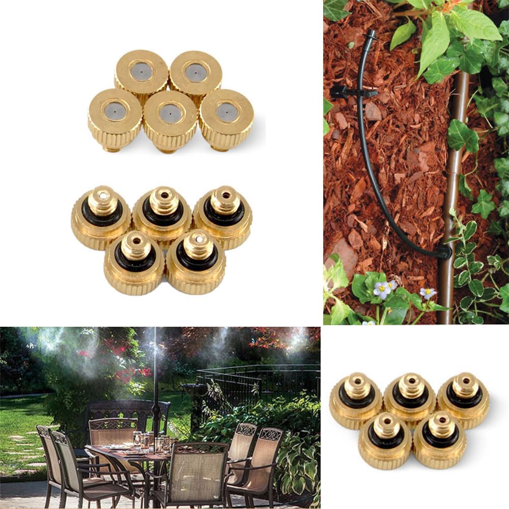 Buses de brumisation en laiton pour brumisation basse pression, arroseur à tuyau d'arrosage, pour serres, aménagements paysagers, systèmes de brumisation extérieurs, 50 pièces, diamètre 0,4 mm