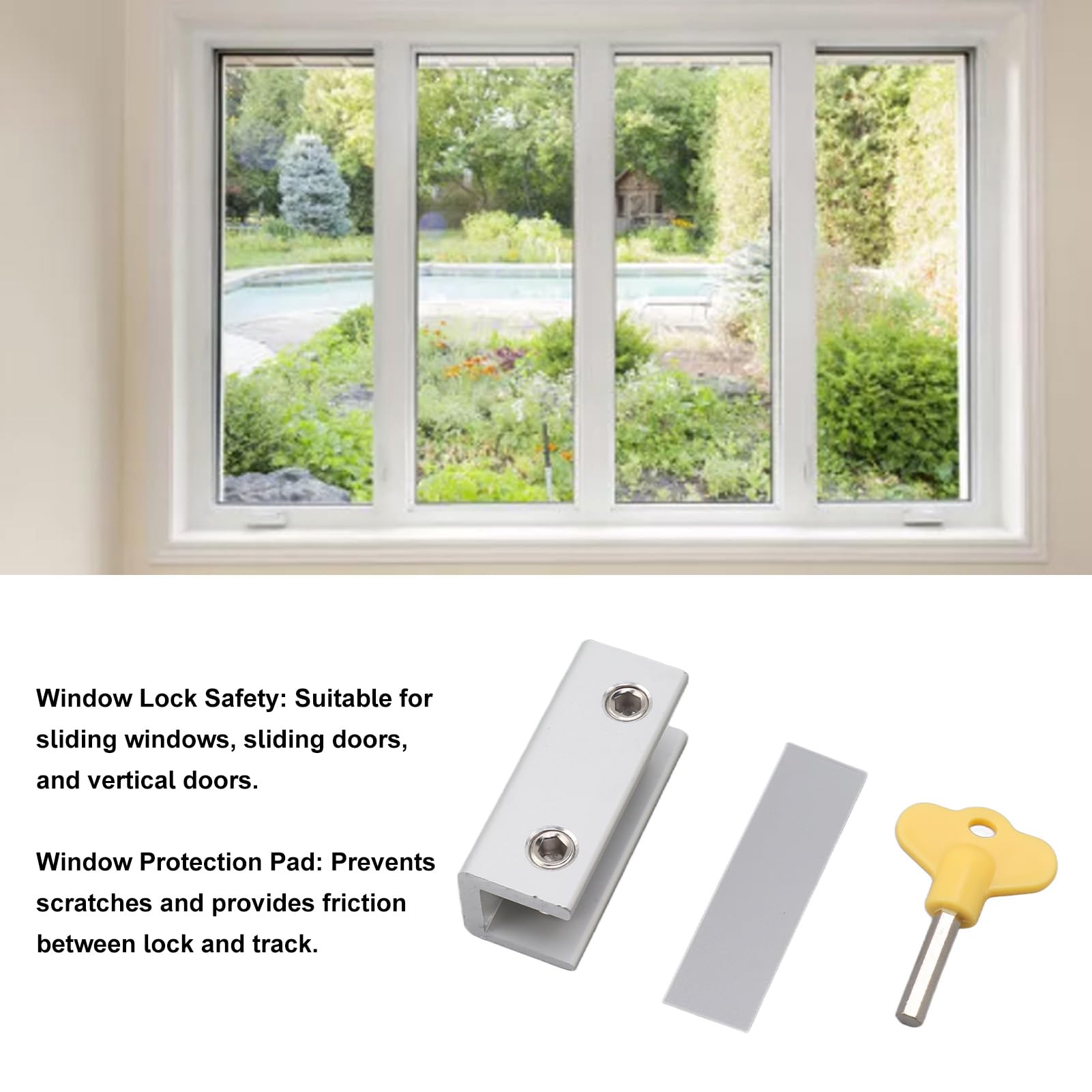 Serrature Per Finestre Scorrevoli Wisirent - Set Da 4 Pezzi - Regolabili Senza Forare - Foto 9