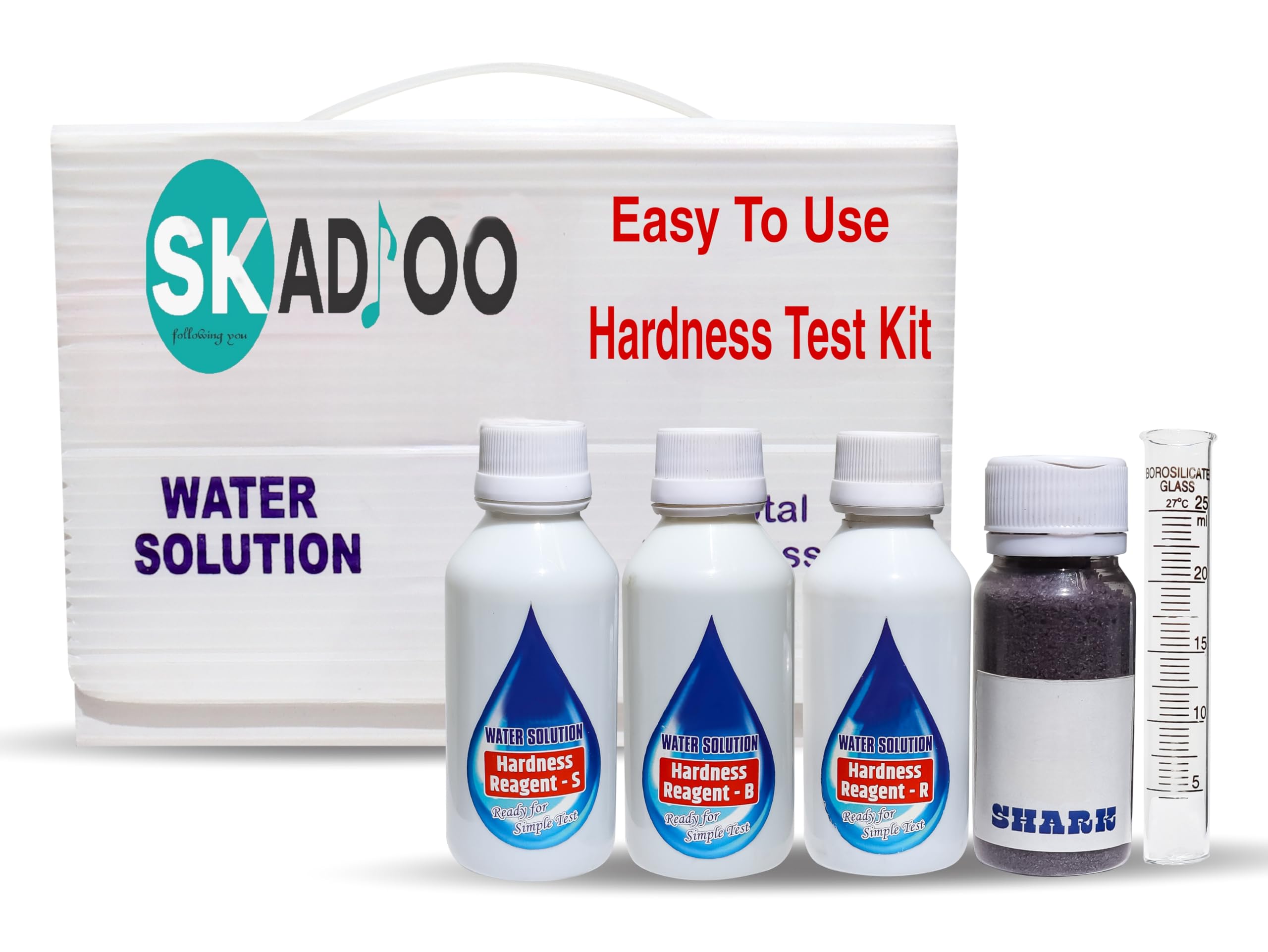 SKADIOO Plastic Total Hardness 250 Test Kit, 5-500mg/L (WHITE) | Total Hardness testing water quality at home, in pools, and aquariums (B0CYGW4DYG) Amazon Price History, Amazon Price Tracker
