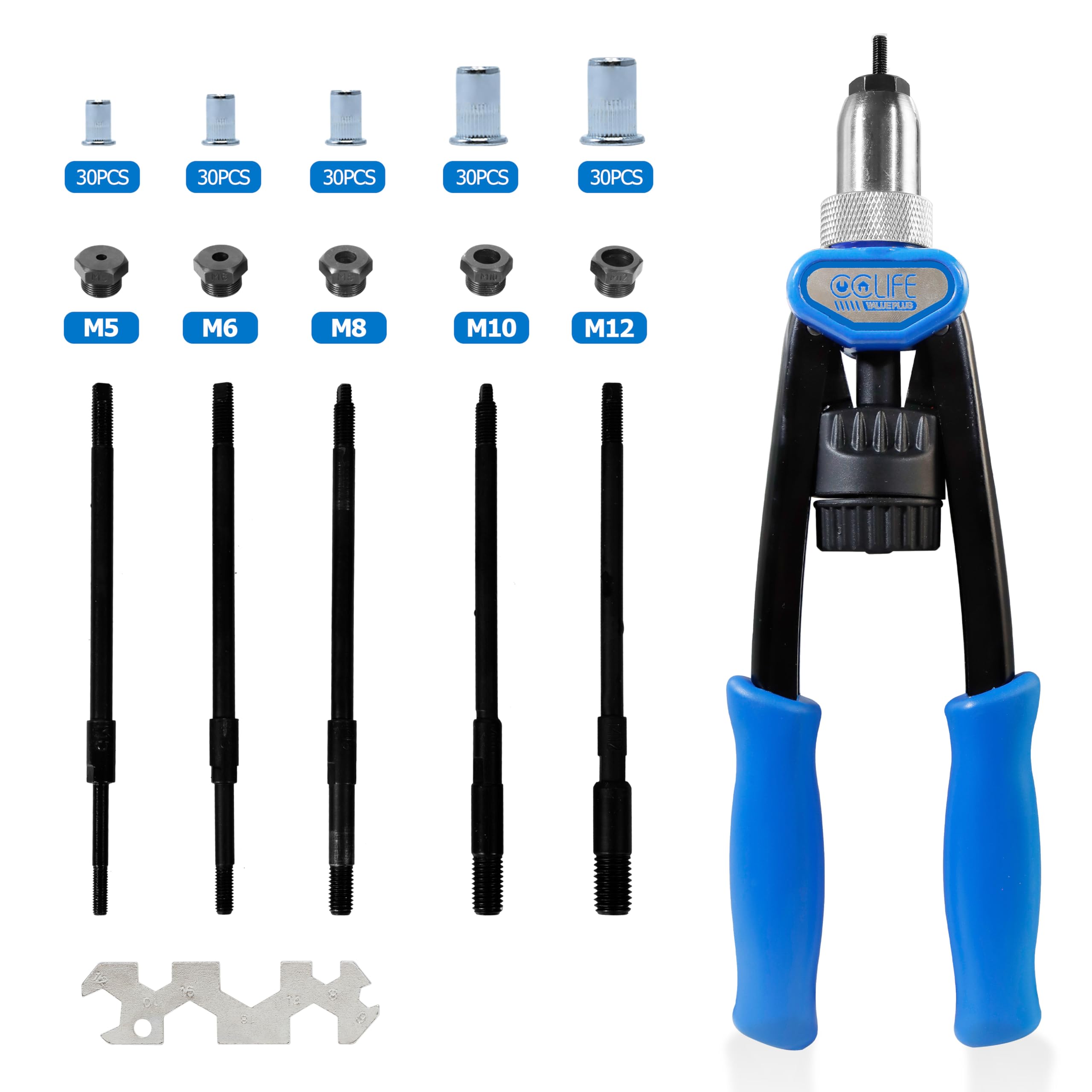 CCLIFE Nietmutternzange Profi Nietmutternzange Set inkl. 150  