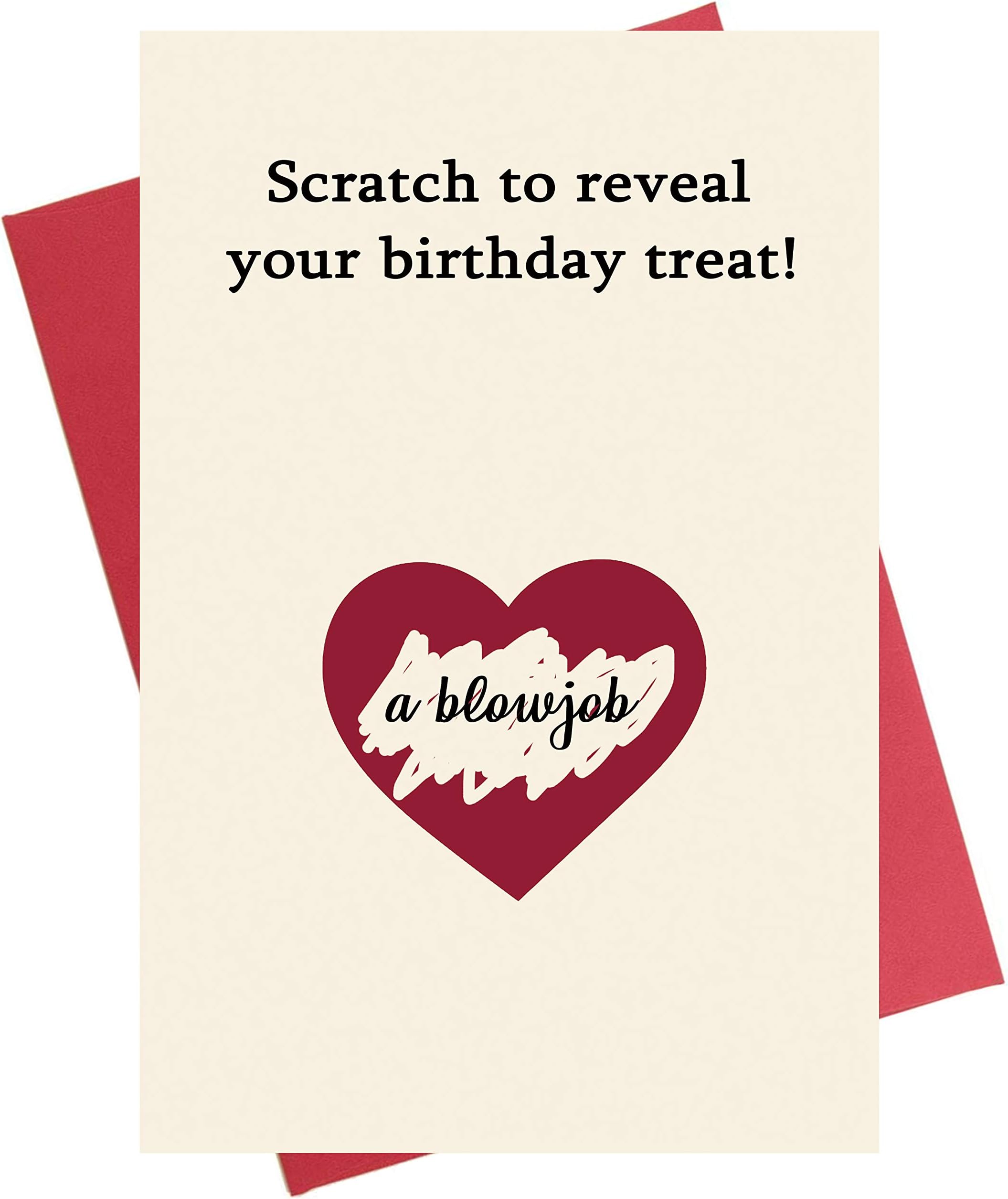 Kirynurd Scratch Birthday Card, Funny Naughty Birthday Card for Boyfriend Husband Fiance Wife Girlfriend