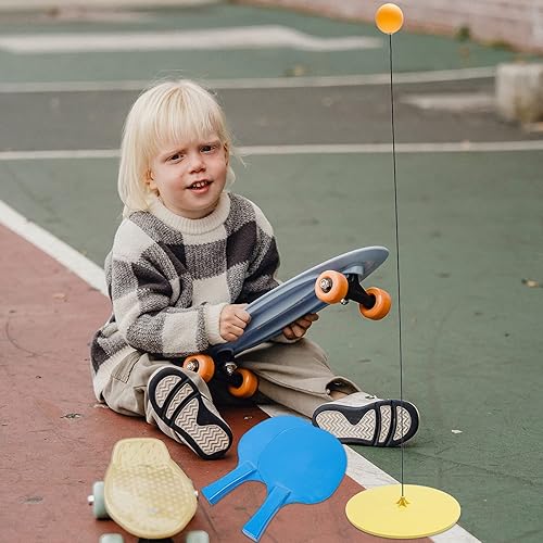 Miniatura 7 de ifundom 1 juego de tenis de mesa con eje elástico, portátil, con eje elástico suave, para niños, interior y exterior, color 1