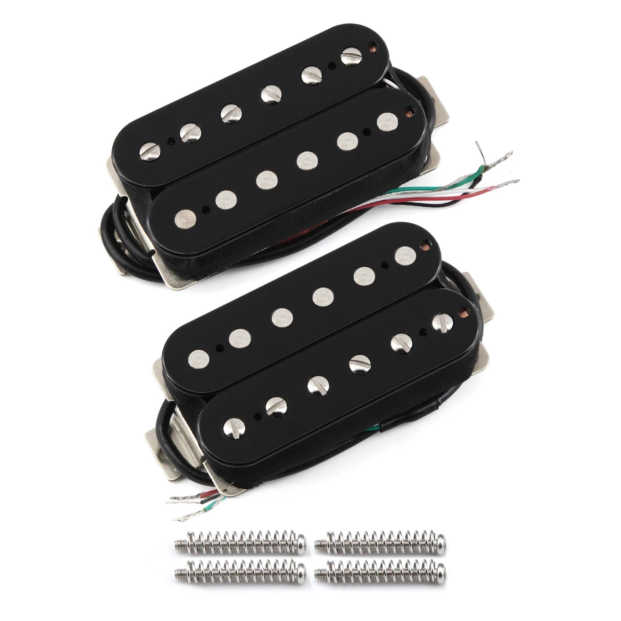 Repuestos Para Pastillas De Guitarra Juego De Pastillas De Guitarra De Doble Bobina | Juego de pastillas Humbucker Alnico 5, color negro, puente de cuello, pastillas de guitarra de doble bobina