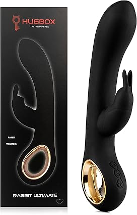 HUGBOX BUNNY Vibrador Conejito 50 programas, Estimulador Punto G, Juguete Sexual Mujer, Juguete Erótico, Sex Toy, Consolador, Función Calor. Silencioso, Suave y Potente