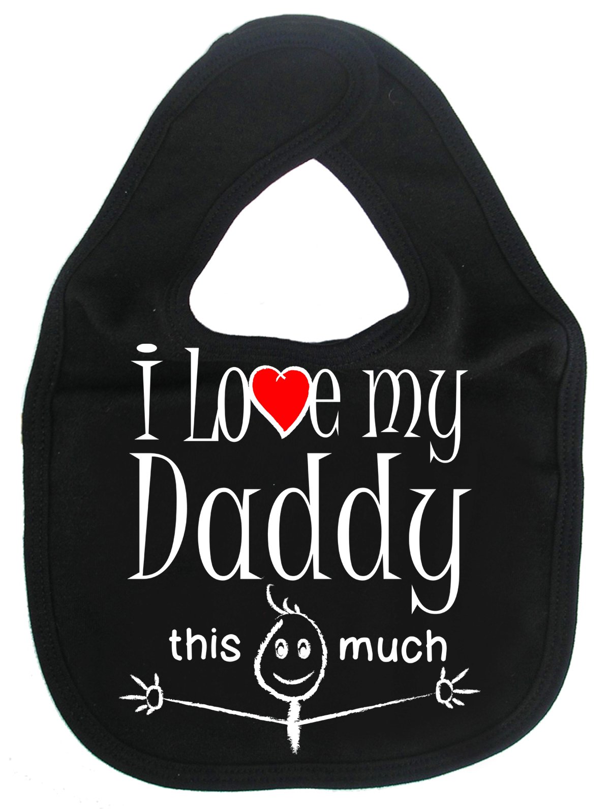 Image is Everything IiE, I Love My Daddy This Much, Son Daughter Baby Unisex Soft Cotton Feeding Bib, Black