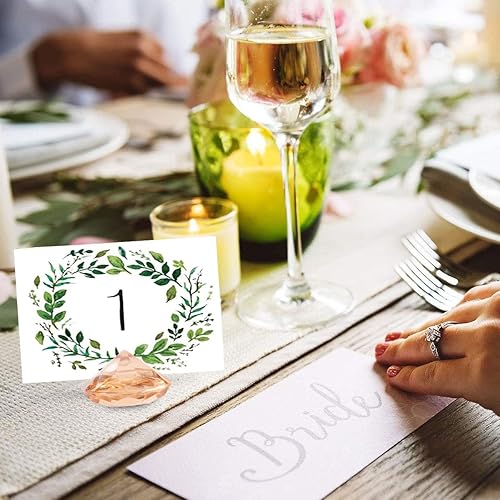 Miniatura 7 de AiFanS Tarjeteros Diamond Place, soportes de números de mesa de acrílico transparente para bodas y eventos, paquete de 12