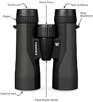 Vista 5 de Binoculares Vortex Optics Crossfire HD 10x50 - Sistema óptico HD, trípode adaptable, armadura de goma, impermeable, a prueba de niebla, a prueba