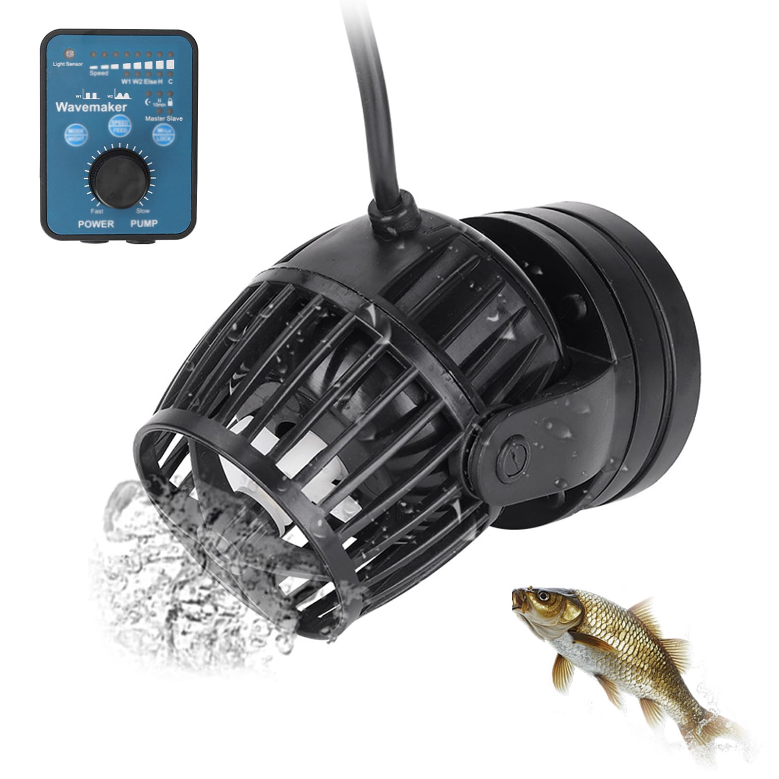 Aquarium Wavemaker Wave Maker, Bomba de Flujo de Acuario con Controlador Inteligente, Ajuste de Rotación de 90° y Silenciosa, Bomba de Circulación Wavemaker Para Peceras, Acuarios, Estanques, Fuen 5w