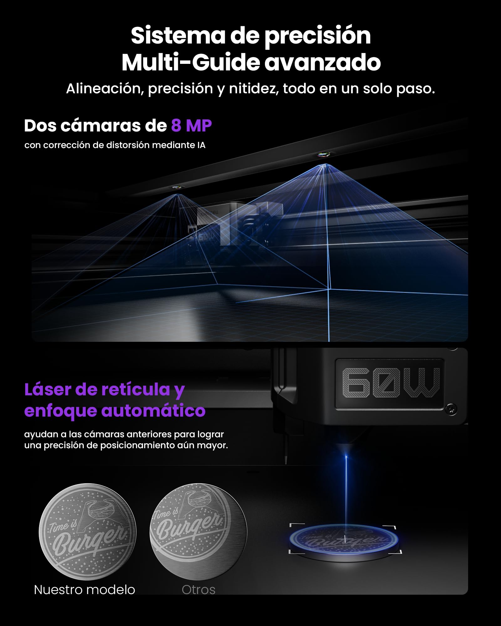 Aliencell X1 60W Grabadora y Cortadora Láser, Accel de 20000 mm/s²