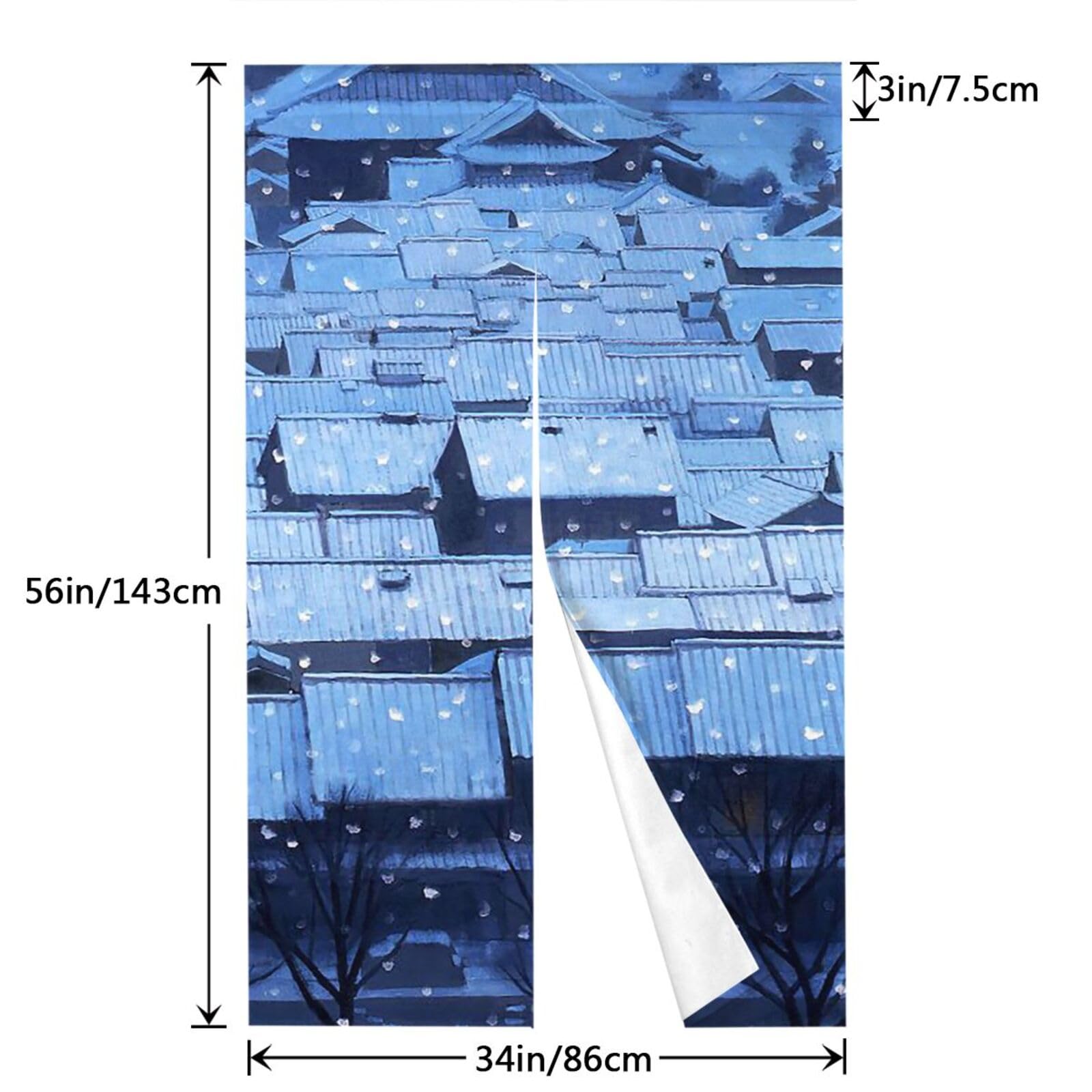 暖簾 Mountain Folds 筒描き暖簾 (受注生産)