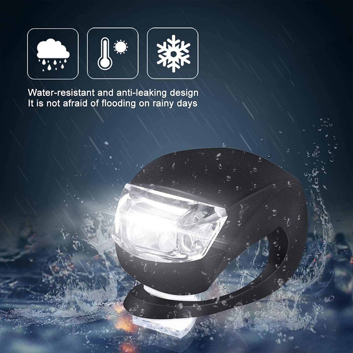 4 luci per carrozzina in silicone: luci LED impermeabili in silicone, luce per carrozzina con LED luminoso e 3 funzioni luminose, luce a LED per passeggino, attività all'aperto, corridore