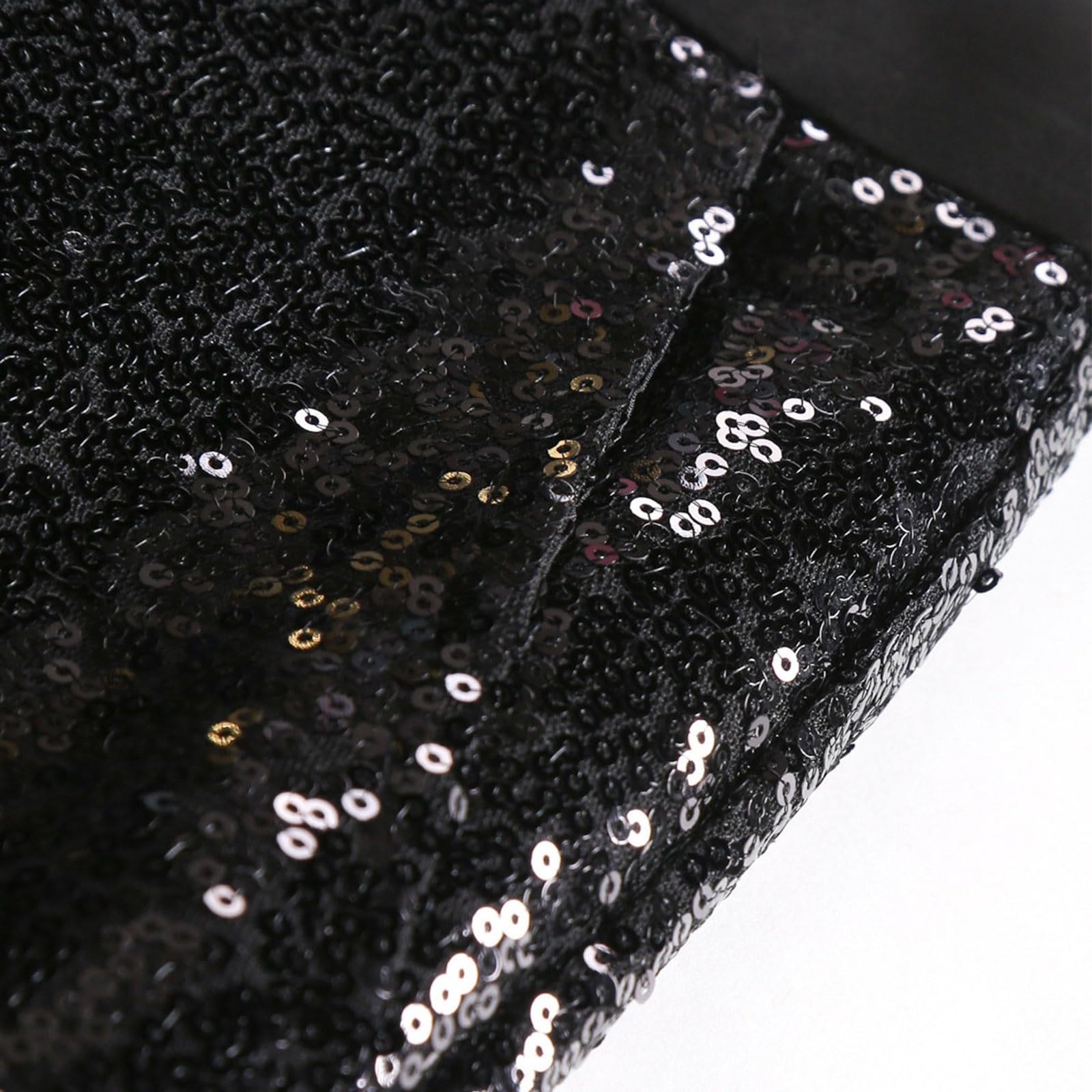 Pantalon de costume à paillettes pour homme - Pantalon de loisirs fin - Noir - Performance - Pantalon à paillettes - Pantalon confortable