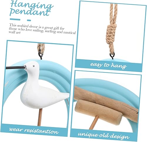 Miniatura 6 de Abaodam 2pcs Seabird Pendant Home Décor Wall Sticker Decor Nautical Bird Wall Sculpture Hanging Seagull Wall Decor Coastal Wall Decorations Coastal