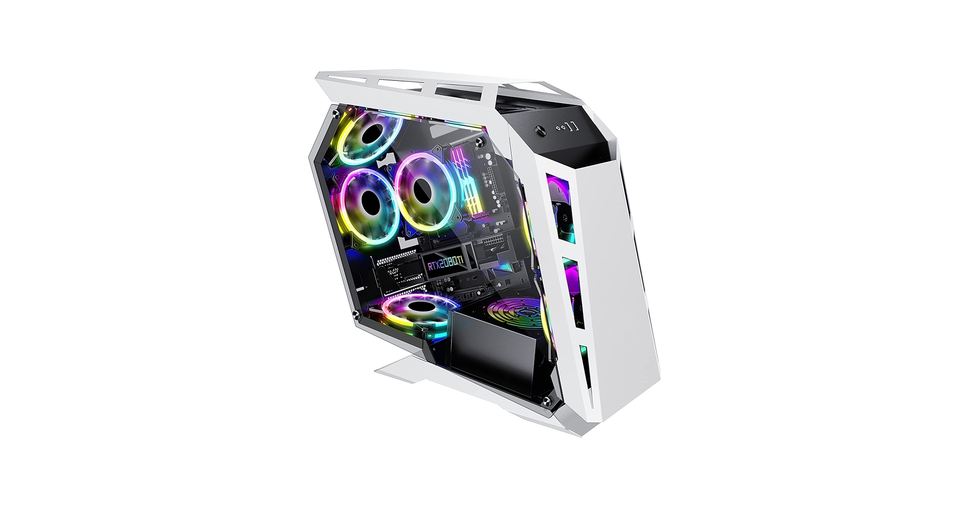 Amazon.co.jp: PCケース RGB PCケース特殊形状アクリルサイド