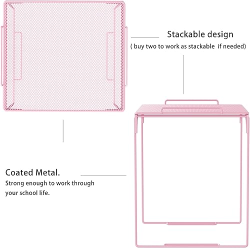 Miniatura 5 de Estante de casillero con espejo de casillero magnético y 2 vasos magnéticos para bolígrafos, organizador de casillero para el trabajo, kit de