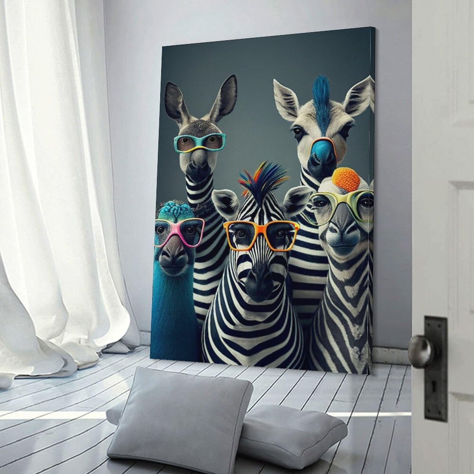キャンバス プリントアート ゼブラ インテリア 額付き 絵画