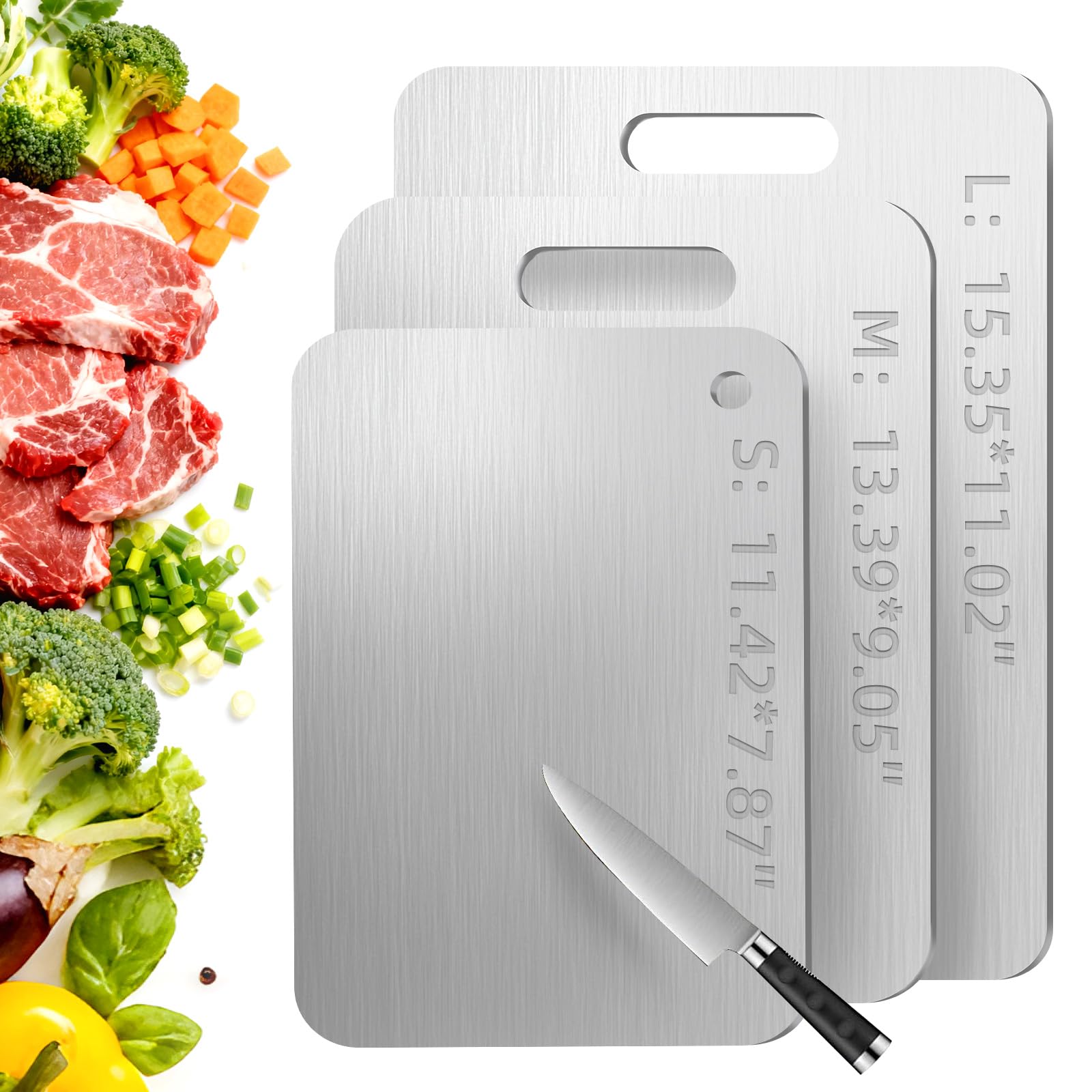 Tavano Titanium Cutting Board,100% Pure Titanium Cutting Boards for Kitchen,Double-side Available Cutting Board for Vegetables,Meat,Fruits,Easy to