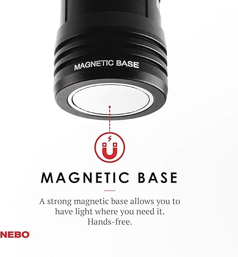 Miniatura 7 de NEBO Slyde King - Linterna LED recargable de 2000 lúmenes y linterna LED recargable SLYDE King de 500 lúmenes negro y rojo 4 modos de luz