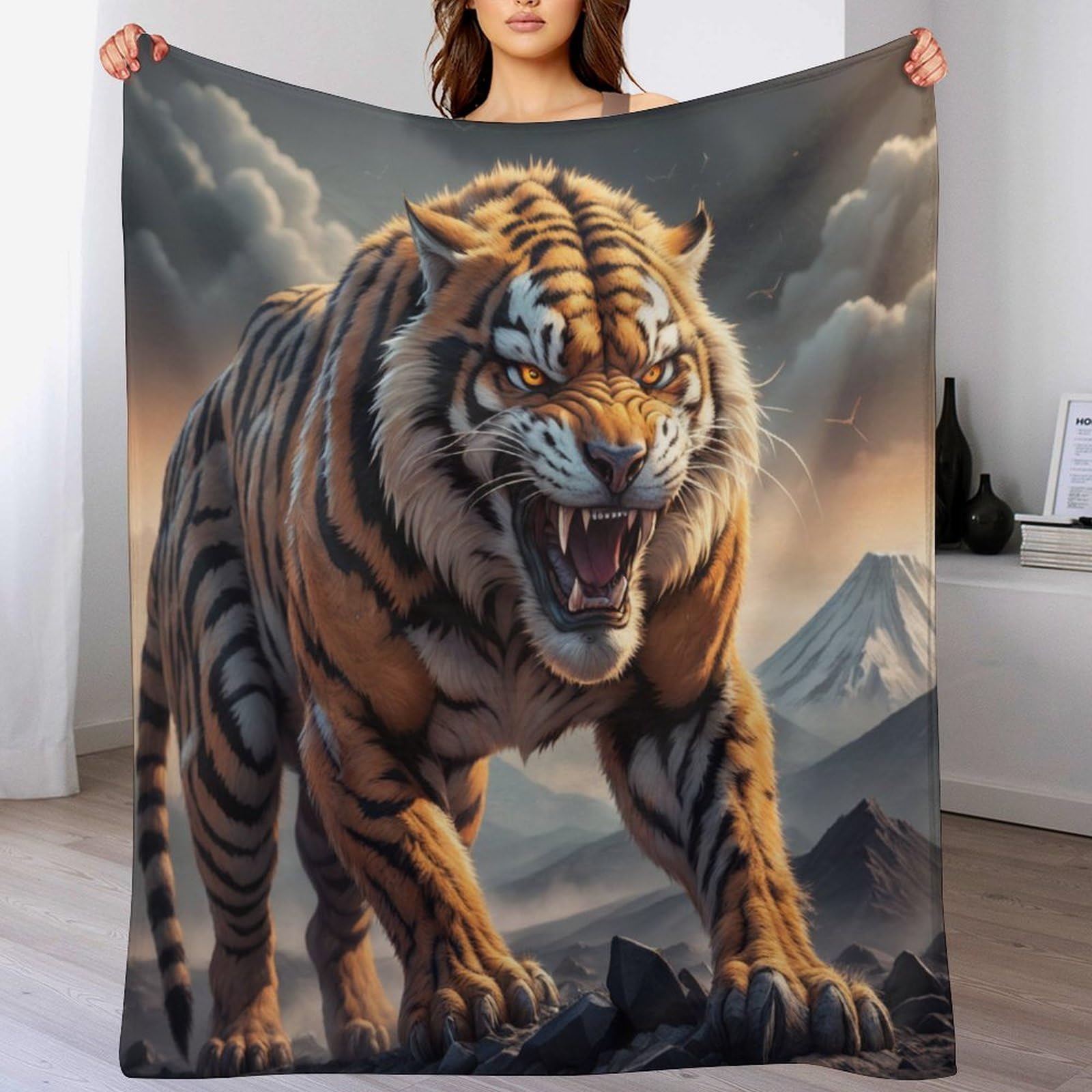 Couverture polaire tigre le cadeau idéal pour cocooner sur un lit ou canapé