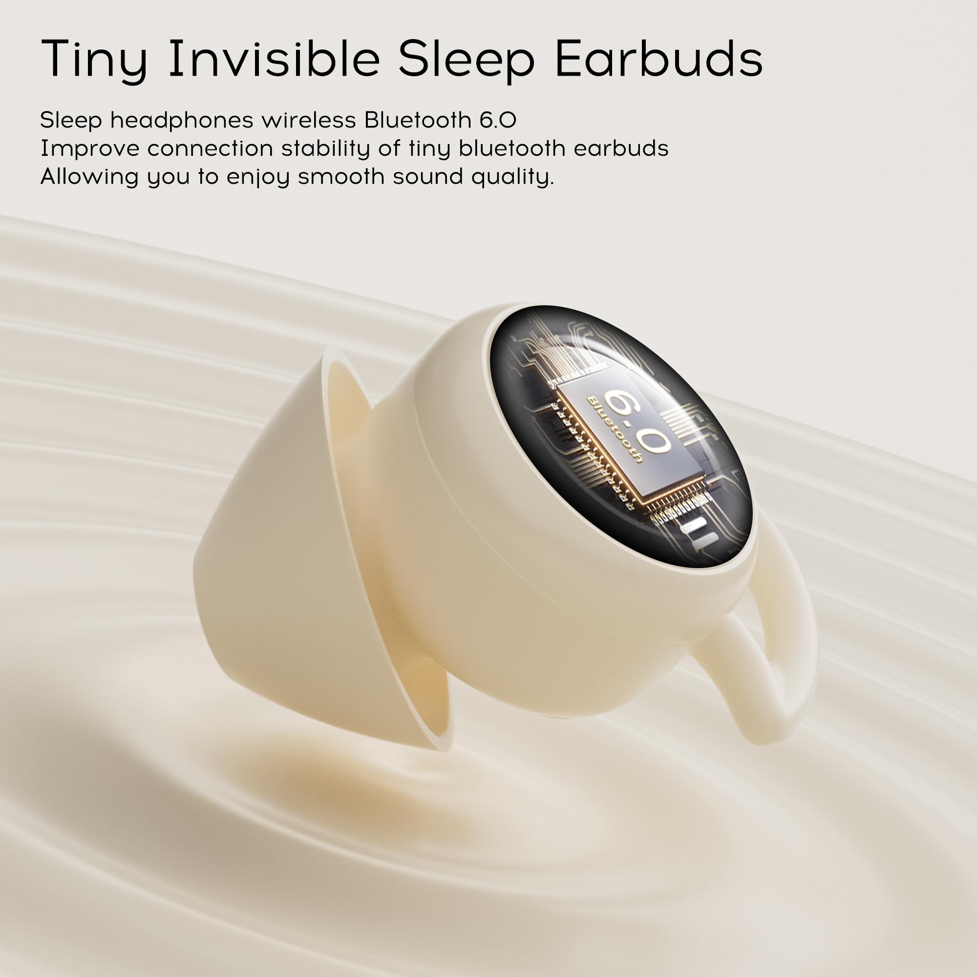 Cuffie per Dormire, Mini Auricolari Wireless Bluetooth 6.0 Auricolari per Dormire in silicone liquido, Auricolar ascosti con Display di Alimentazione per Esercizio, Lavoro, Escursionismo