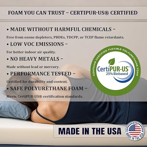 Miniatura 7 de Foamma Reemplazo de colchón de espuma viscoelástica de gel Visco de 2 x 28 x 75 pulgadas, para camión, cámper, RV Travel Visco, fabricado en Estados