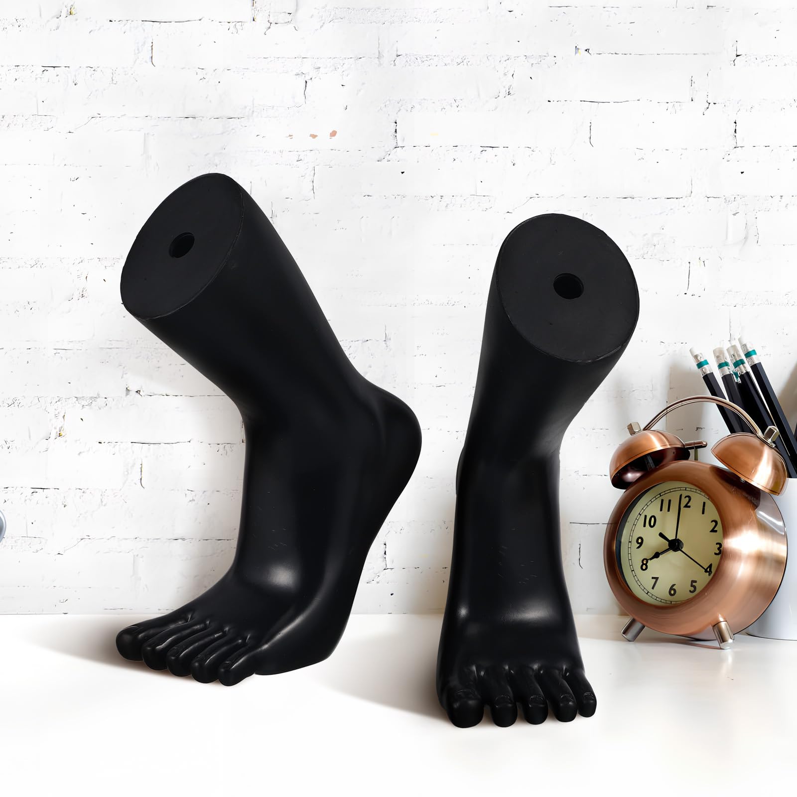 iplusmile 2 Stück Fußmodell Mannequin Sockendisplay: Fußmodell Schaufensterpuppe - Realistische Fußpuppe Für Socken Schuhe Fußkettchen Präsentation Ständer