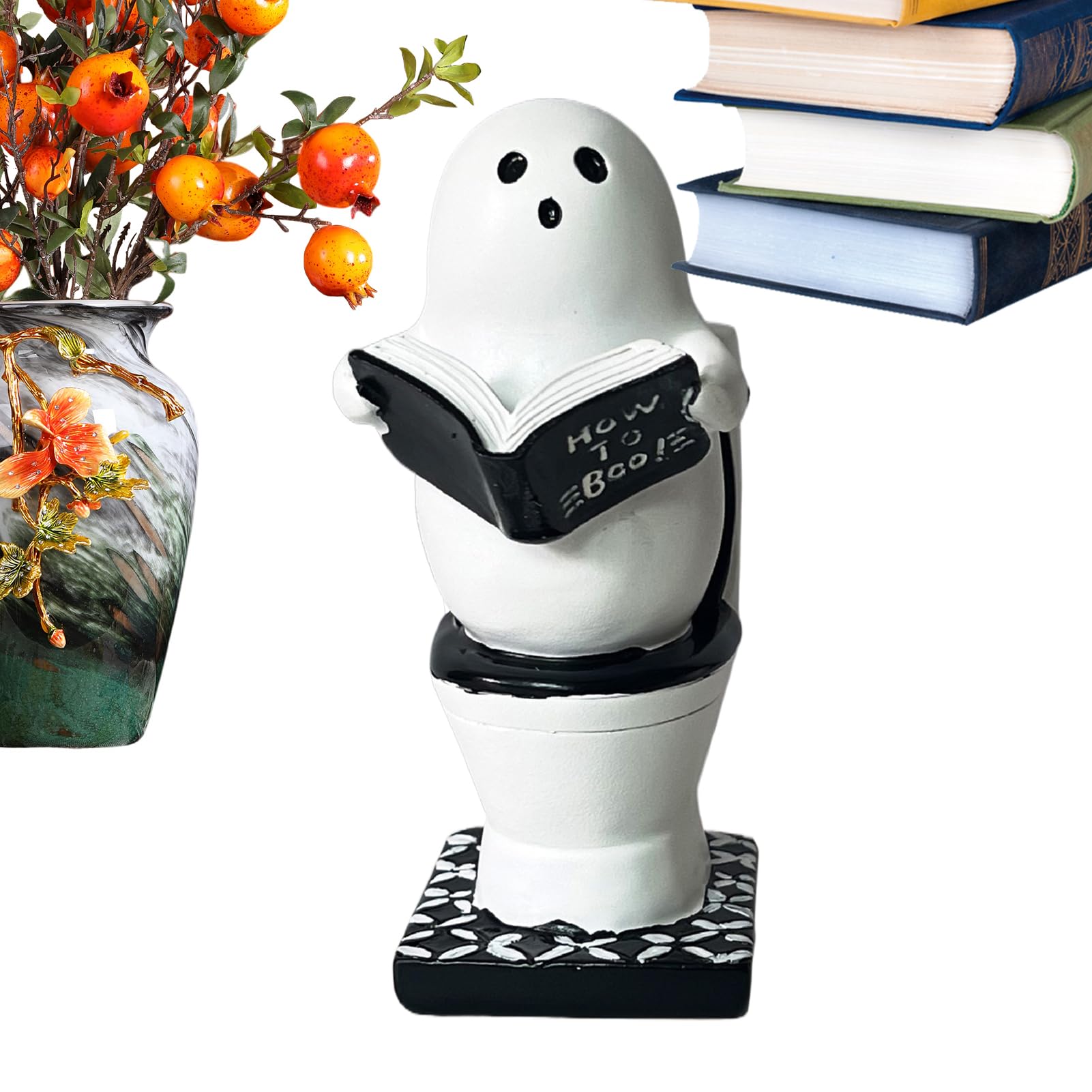 Figura gótica fantasma leyendo en el baño para estantería y hogar