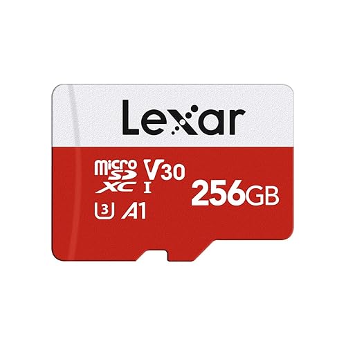 Immagine del prodotto Lexar Micro SD 256 GB, Scheda Micro SD fino a 100 MB/sec(R), Scheda di Memoria microSDXC con Adattatore SD, A1, U3, C10, V30, Micro SD Card
