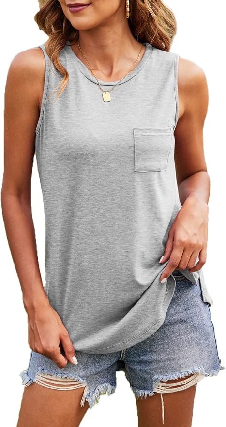 Hount Women's High Neck Tank Tops Summer Sleeveless satin finish, light and slightly textured, skin-friendly and breathable