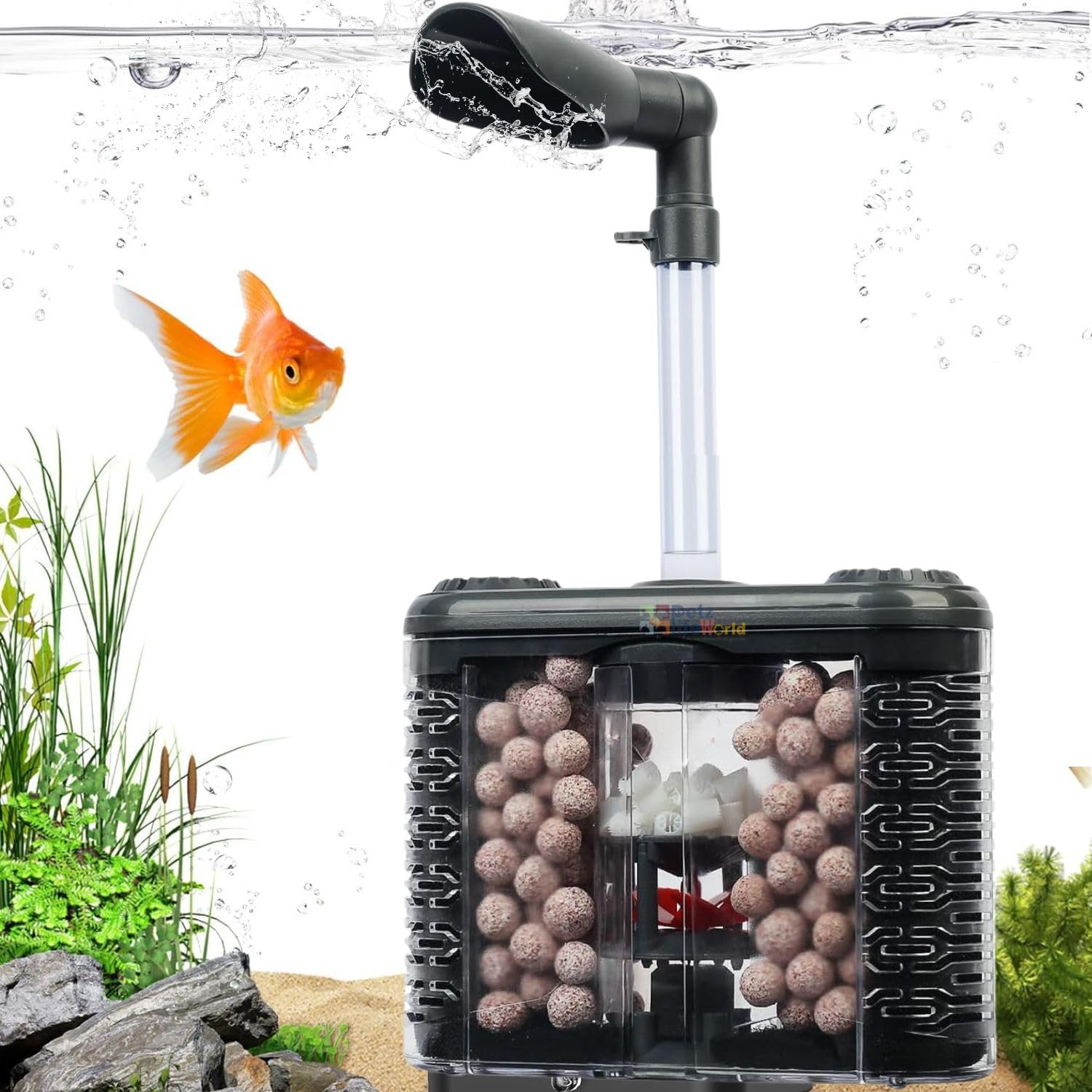 See full amazon price history chart for VAYINATO® 3 in 1 Aquarium AirLifting Internal Filter for Fish Tank Wall Mounted Hanging Type with Sucker with Bottom Propeller for Poop Collection Bio Sponge and Fludized Filter Media VAYINATO® 3 in 1 Aquarium AirLifting Internal Filter for Fish Tank Wall Mounted Hanging Type with Sucker with Bottom Propeller for Poop Collection Bio Sponge and Fludized Filter Media (B0CWBH95RP) Amazon Price History, Amazon Price Tracker